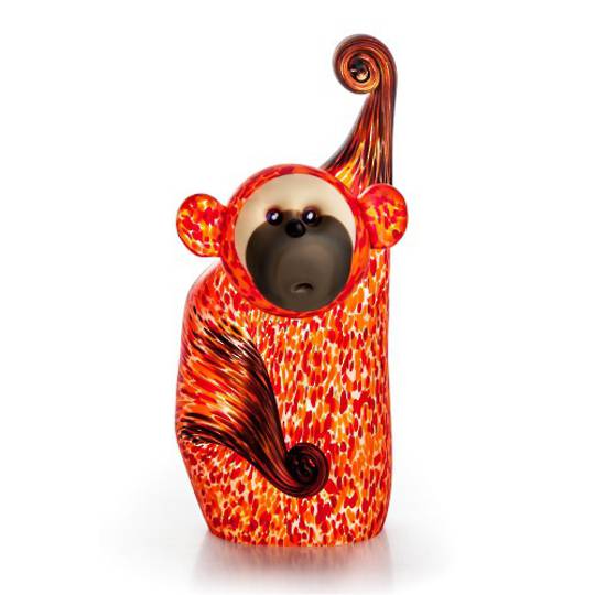 Artglass Hanging Monkey Object Amber